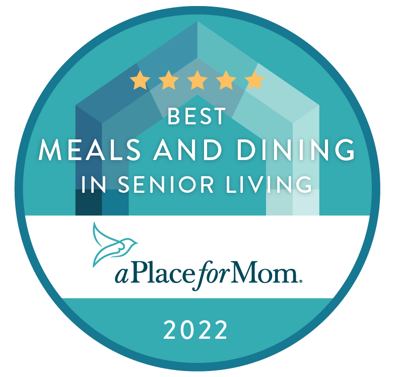 5-Star Award for Best Meals & Dining in Senior Living | A Place for Mom, 2022